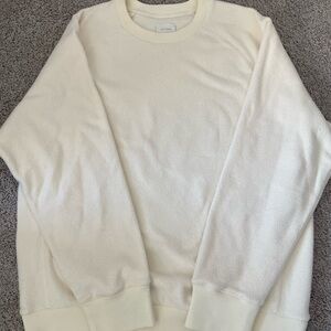 Aime Leon Dore Cream Crewneck Sweater with Ribbed Detailing